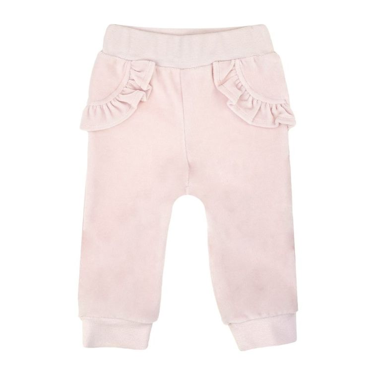 Spodnie dresowe dziewczęce, welurowe, różowe, Nicol