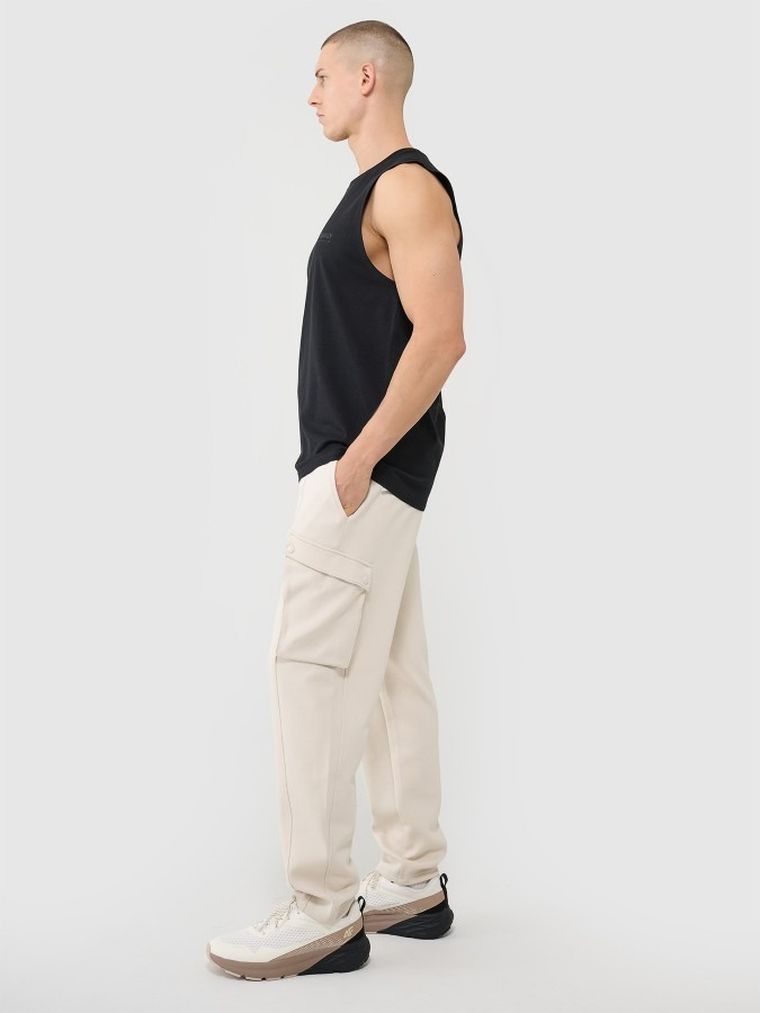 Spodnie dresowe męskie, beżowe, 4F