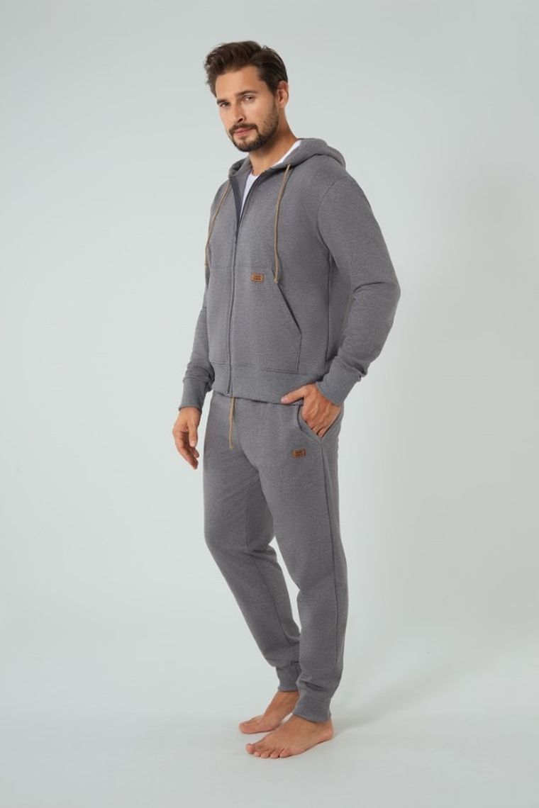 Spodnie dresowe męskie, plus size, szare, Darwin, Italian Fashion