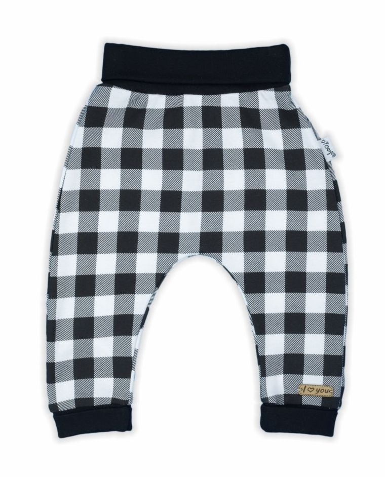 Spodnie dresowe niemowlęce, biało-czarne, Nicol