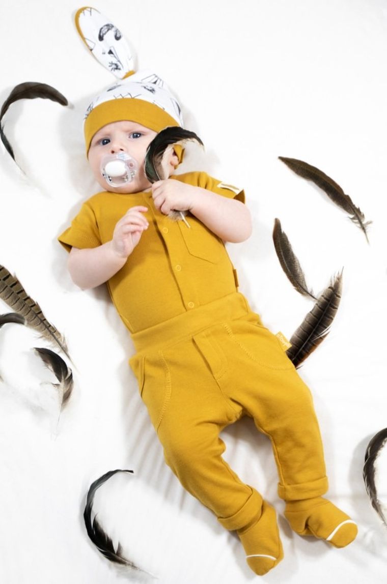 Spodnie dresowe niemowlęce, żółte, Nicol