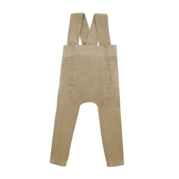 Spodnie dziecięce na szelkach, beżowe, Nicol
