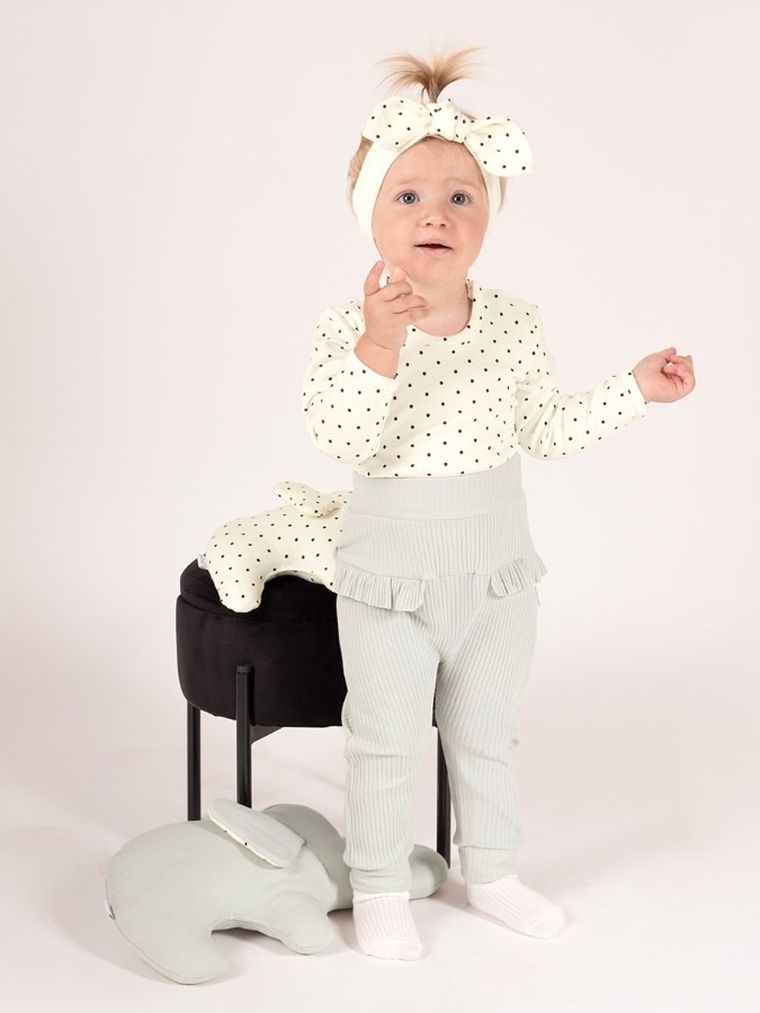 Spodnie dziewczęce, prążkowane, zielone, Nicol