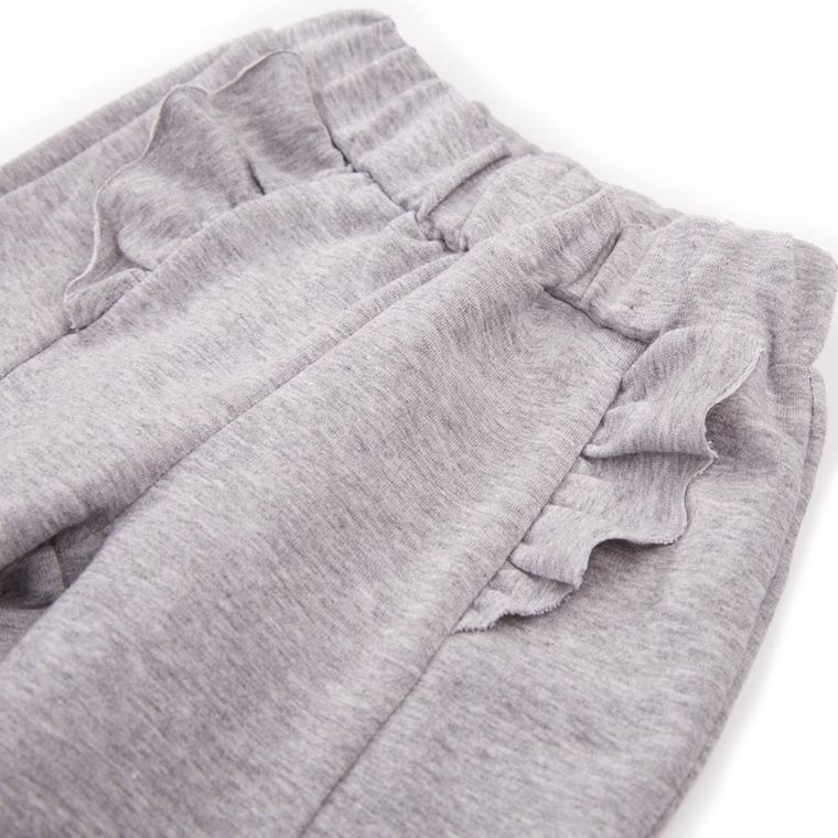 Spodnie dziewczęce, szare, falbanki, Eevi