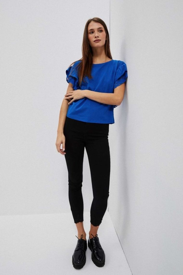 Spodnie jeansowe damskie, czarne, Moodo