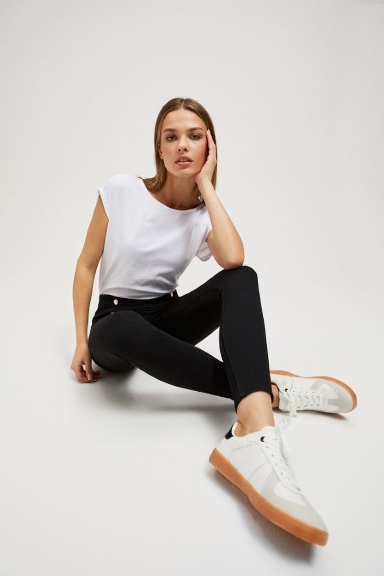 Spodnie jeansowe damskie, czarne, Moodo