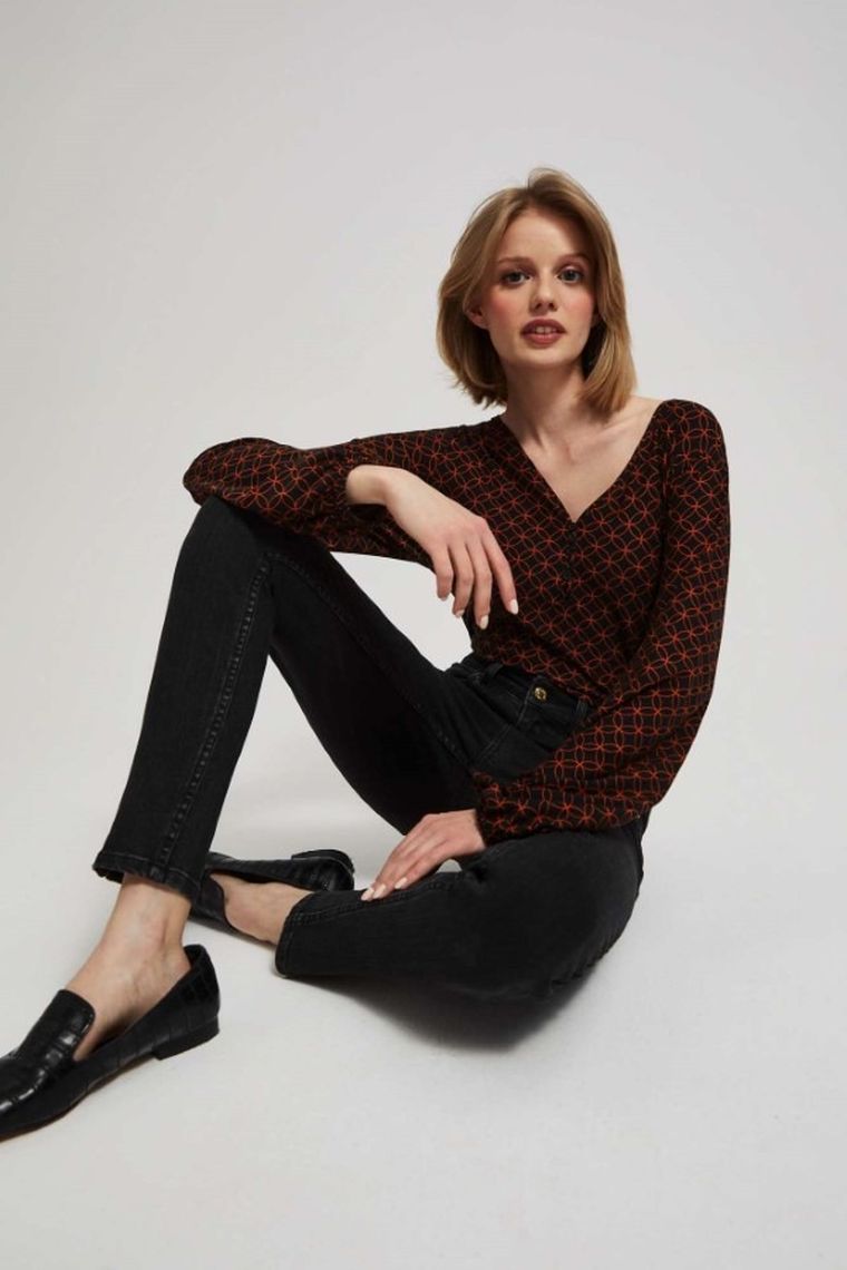 Spodnie jeansowe damskie, czarne, Moodo