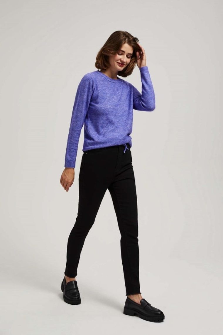 Spodnie jeansowe damskie, czarne, Moodo