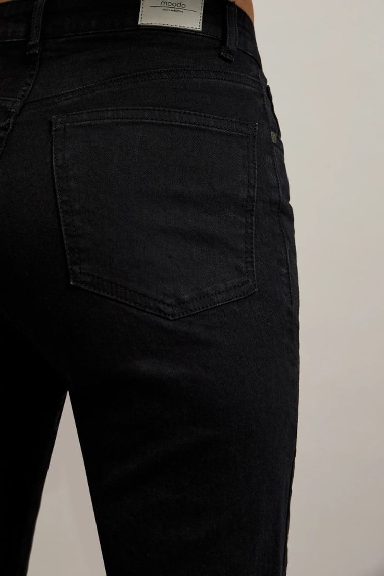 Spodnie jeansowe damskie, czarne, Moodo