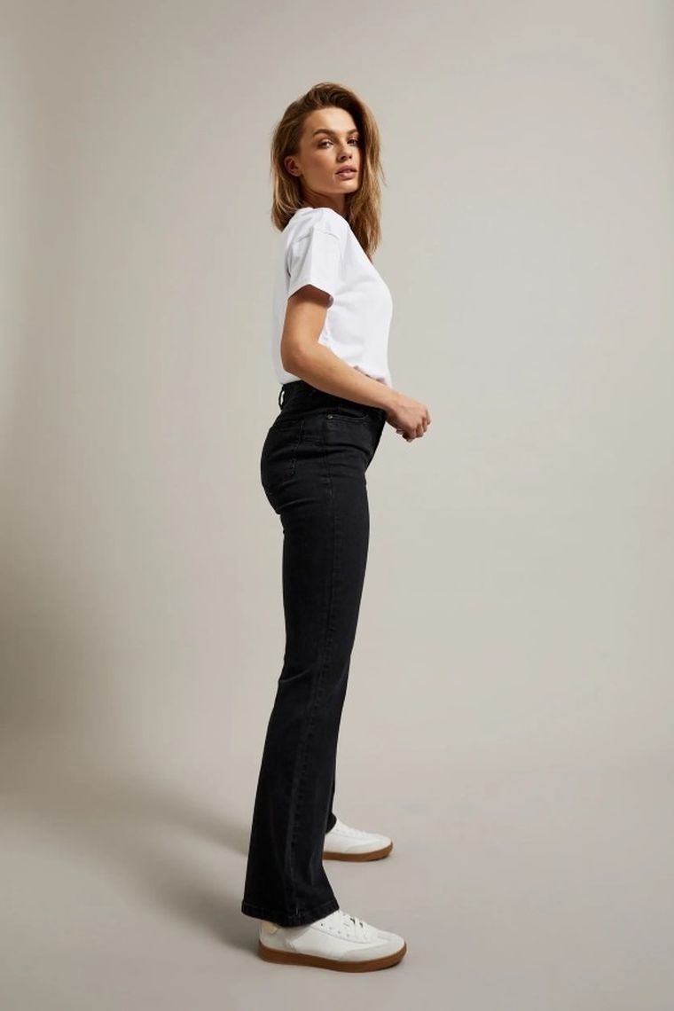 Spodnie jeansowe damskie, czarne, Moodo