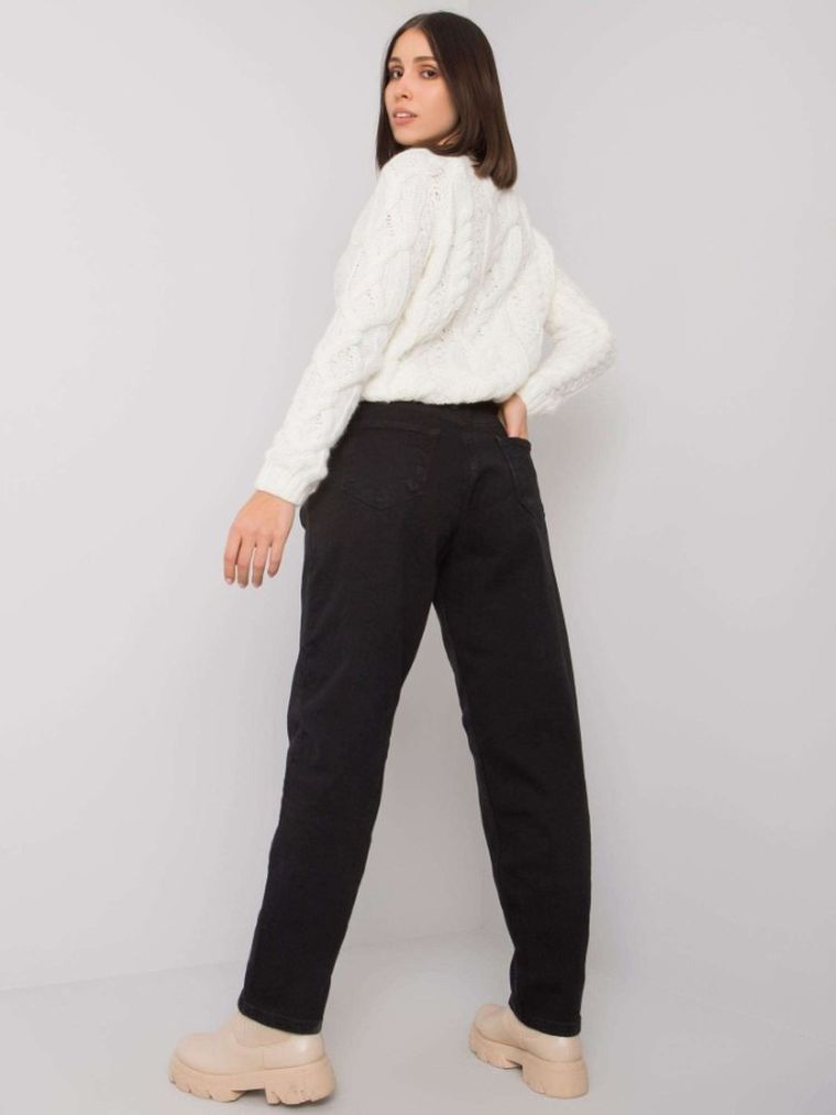 Spodnie jeansowe damskie, czarne, Moonart