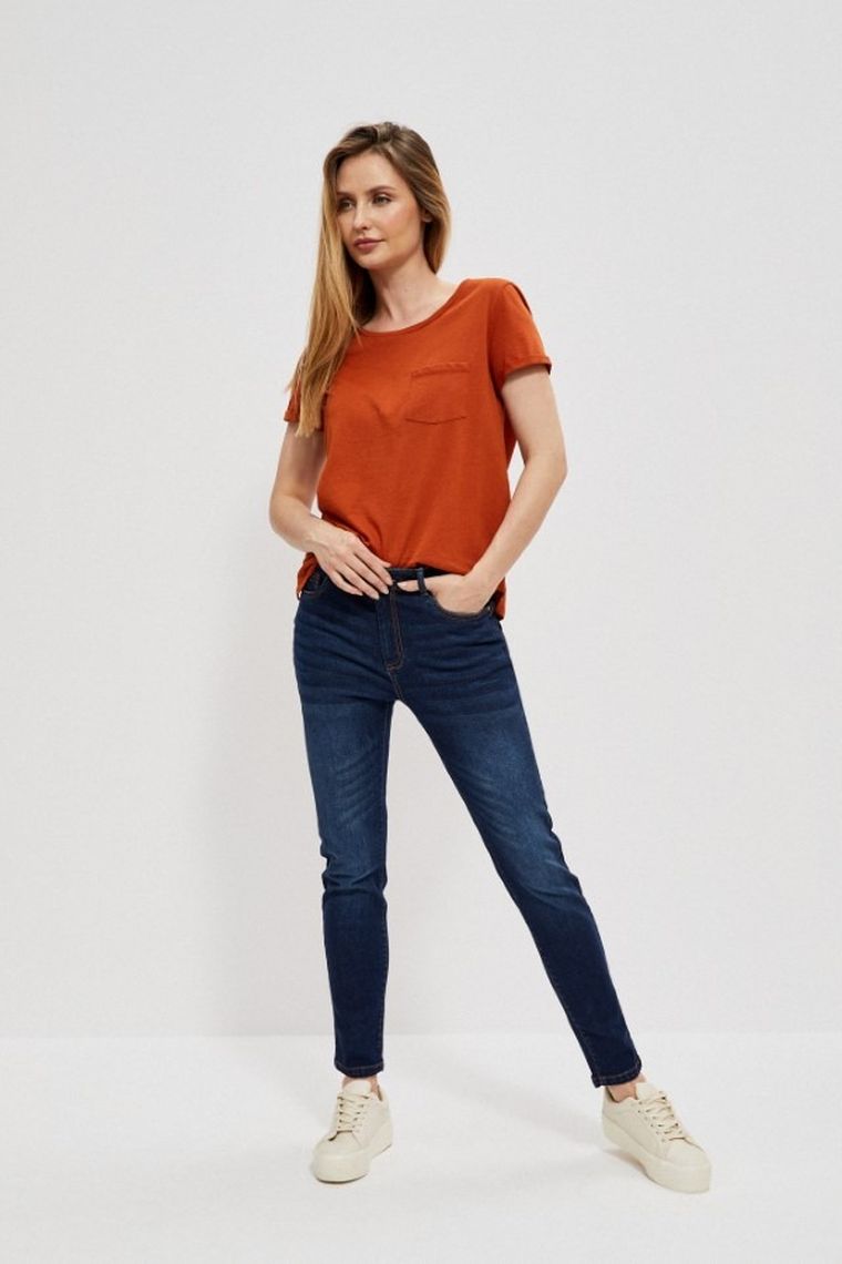 Spodnie jeansowe damskie, granatowe, Moodo