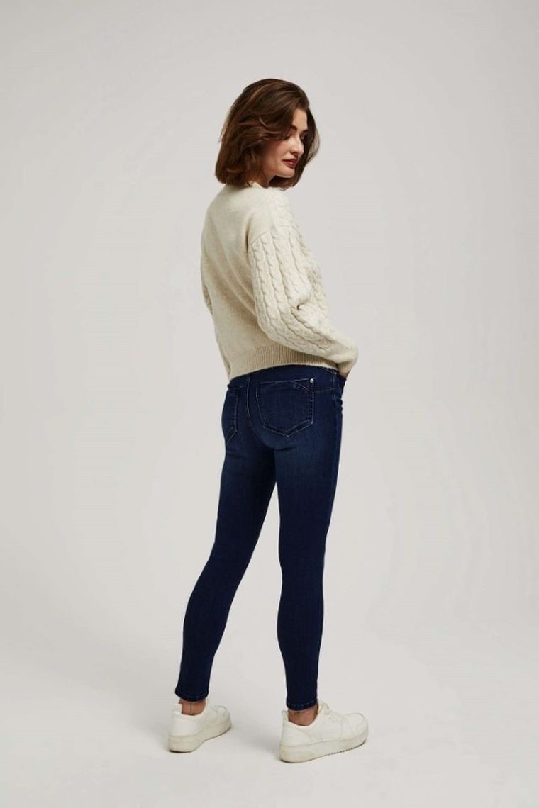 Spodnie jeansowe damskie, granatowe, Moodo