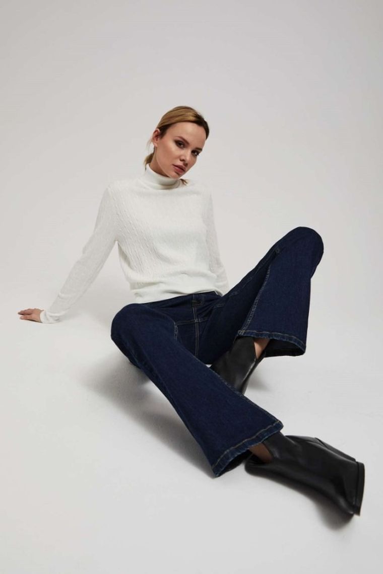 Spodnie jeansowe damskie, granatowe, Moodo