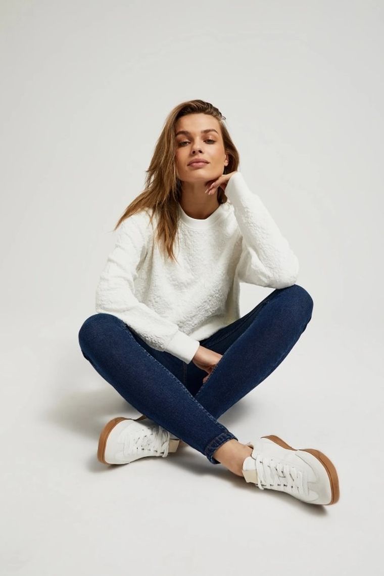 Spodnie jeansowe damskie, granatowe, Moodo