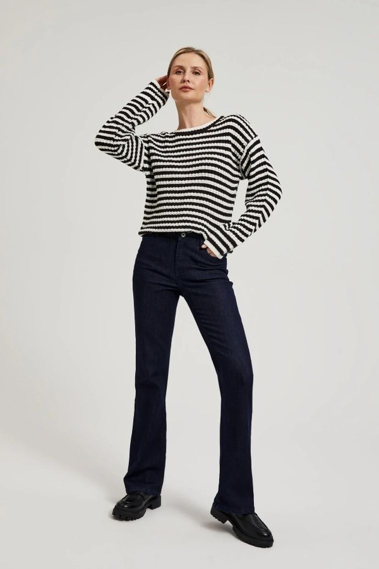 Spodnie jeansowe damskie, granatowe, Moodo