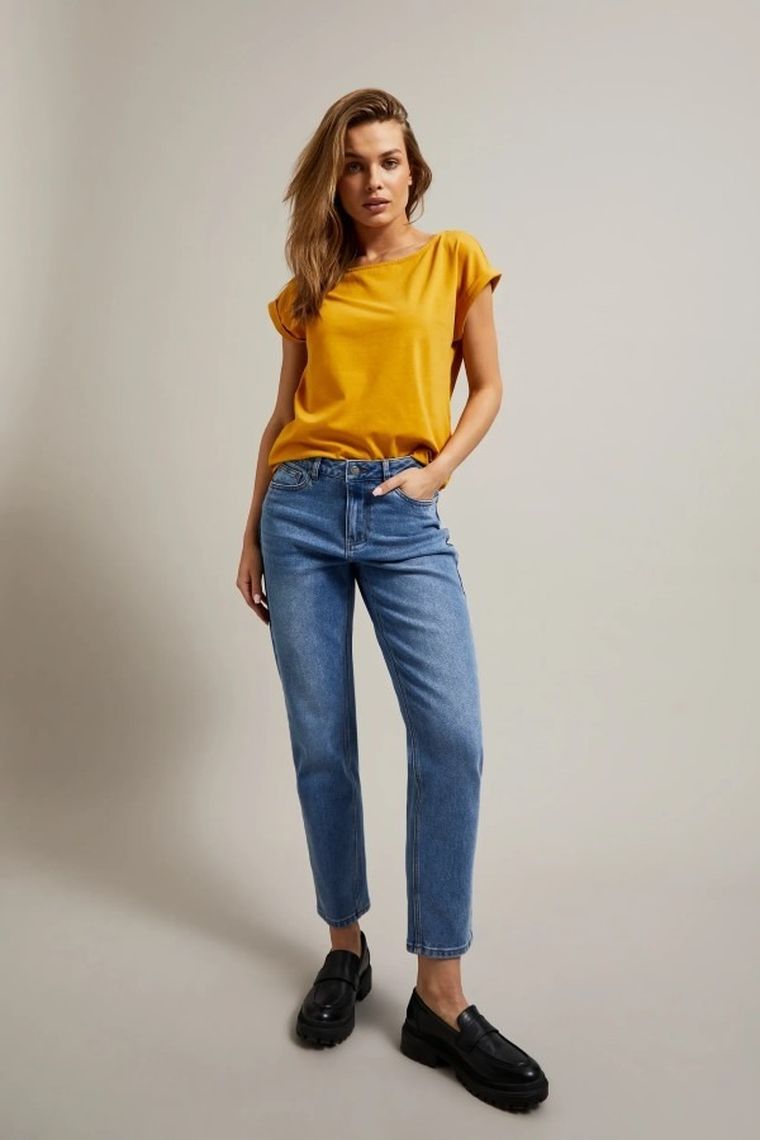 Spodnie jeansowe damskie, granatowe, Moodo