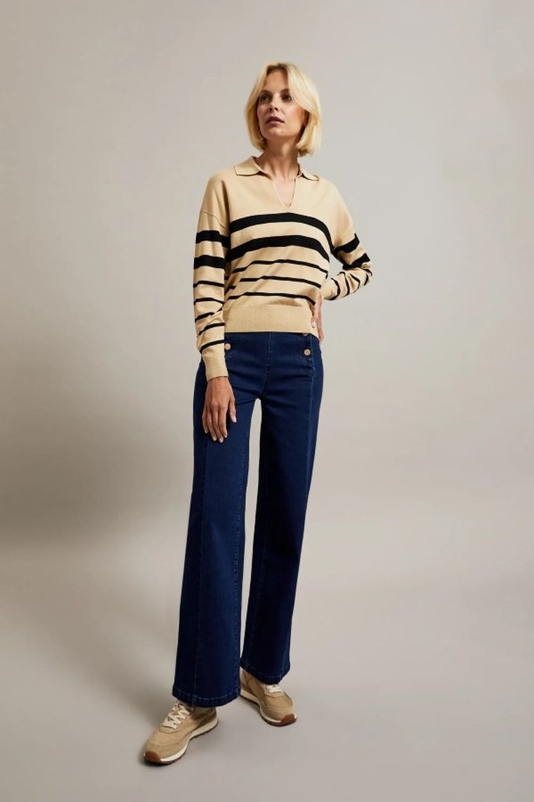 Spodnie jeansowe damskie, granatowe, Moodo