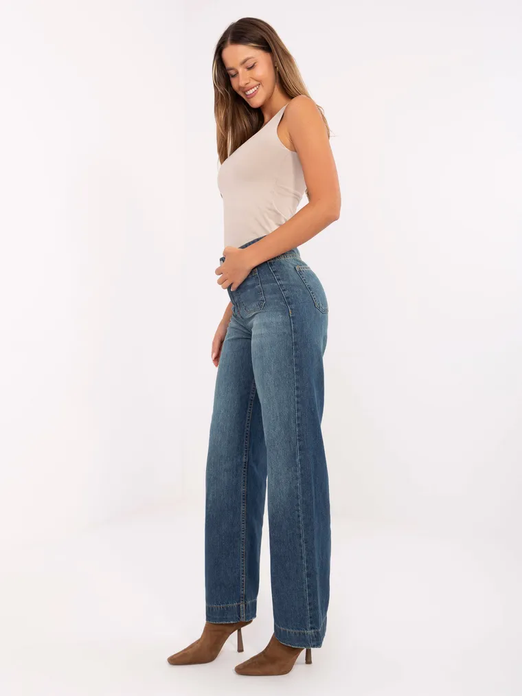 Spodnie jeansowe damskie, granatowe, Sublevel