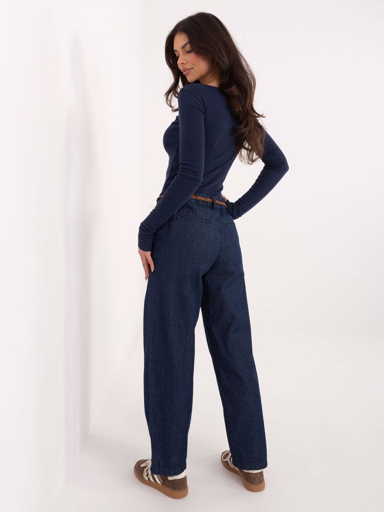 Spodnie jeansowe damskie, granatowe, Sublevel