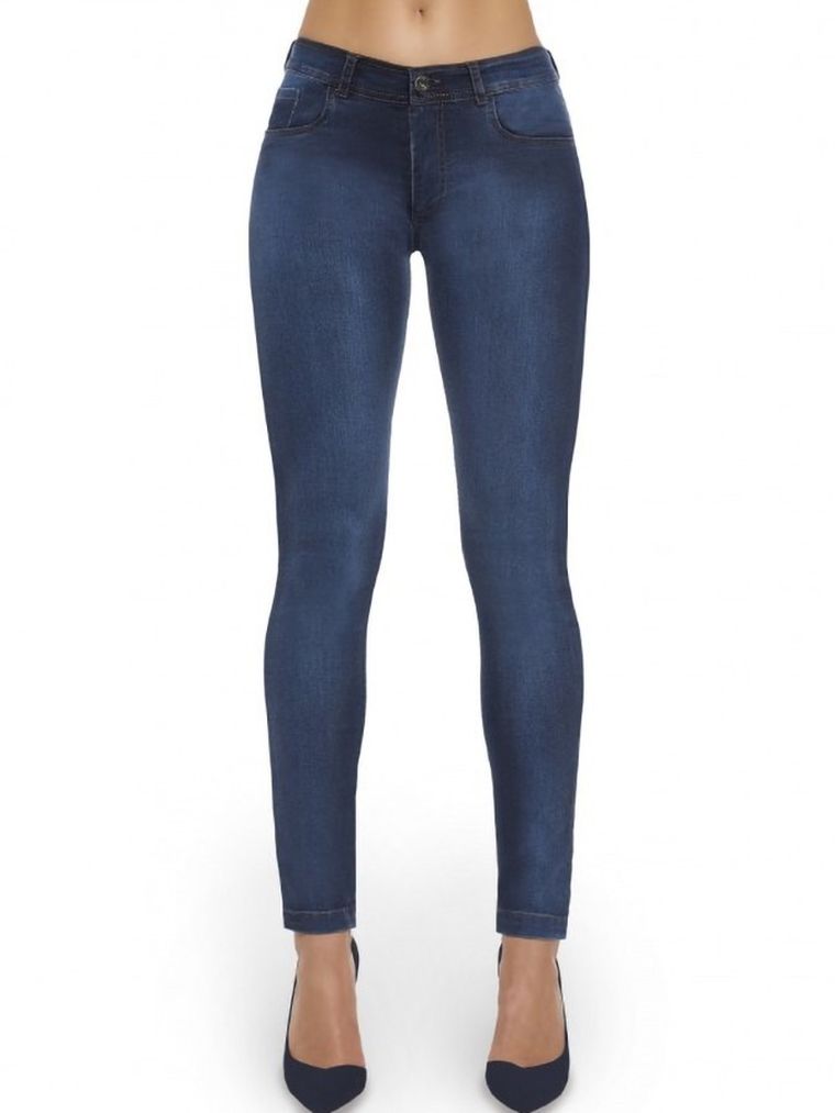 Spodnie jeansowe damskie, niebieskie, Bas Bleu