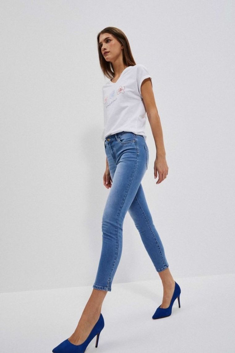 Spodnie jeansowe damskie, niebieskie, Moodo