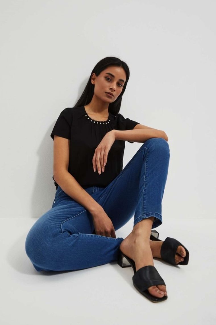 Spodnie jeansowe damskie, niebieskie, Moodo