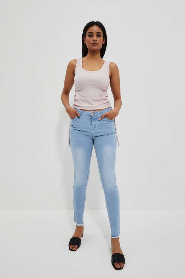 Spodnie jeansowe damskie, niebieskie, Moodo