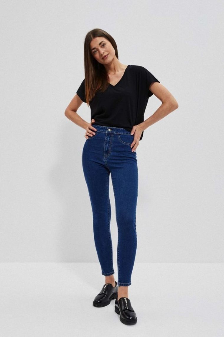 Spodnie jeansowe damskie, niebieskie, Moodo