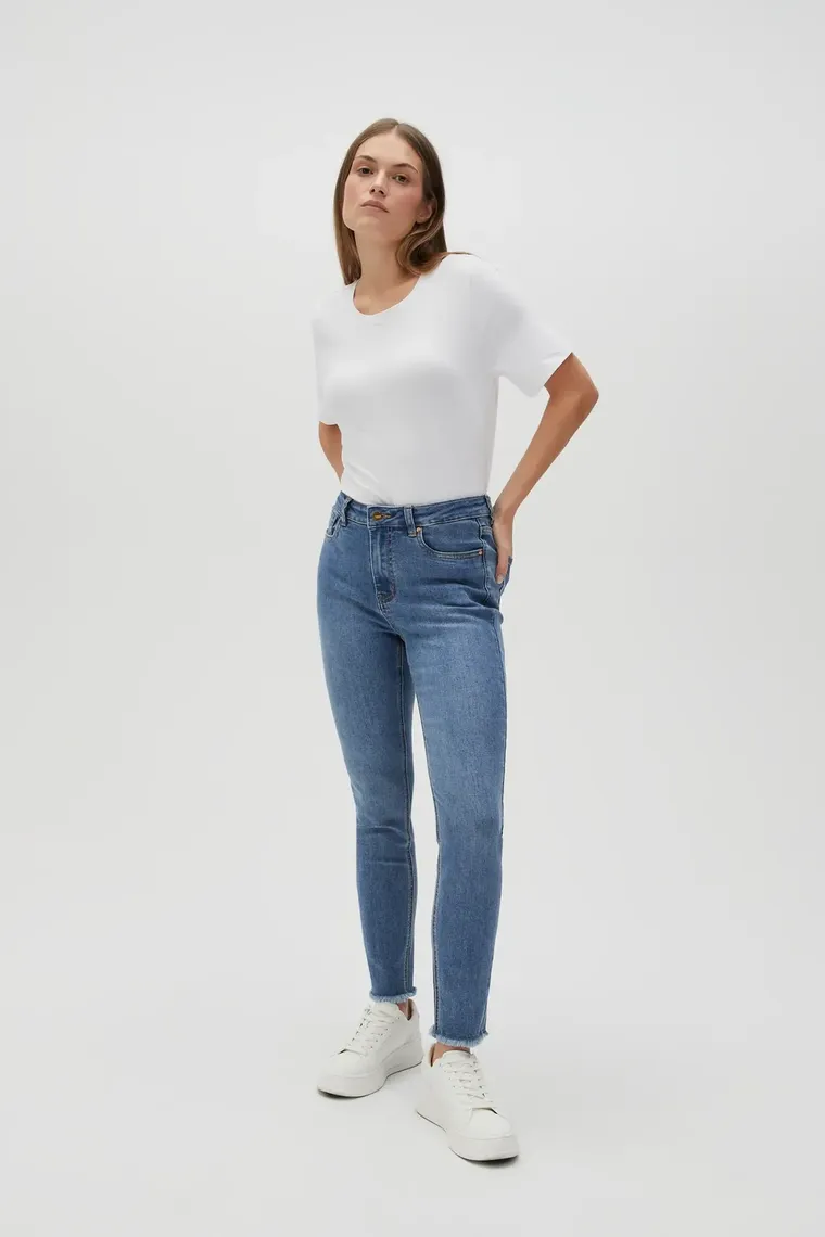 Spodnie jeansowe damskie, niebieskie, Moodo