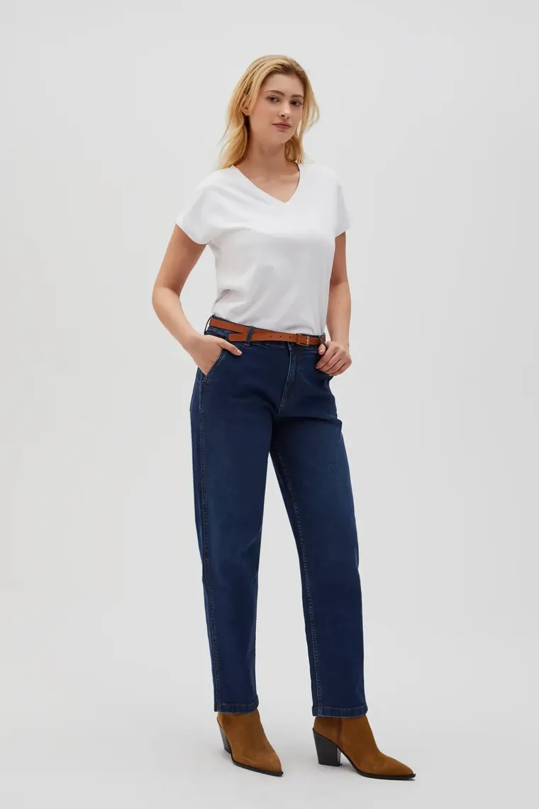 Spodnie jeansowe damskie, niebieskie, Moodo