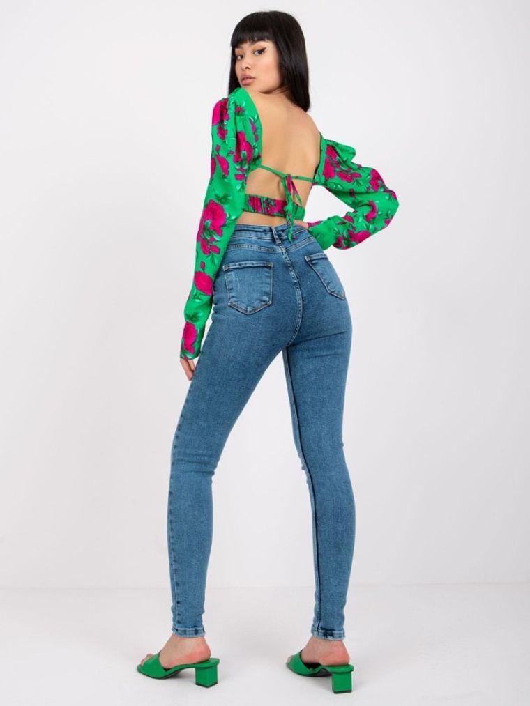 Spodnie jeansowe damskie, niebieskie, Moonart