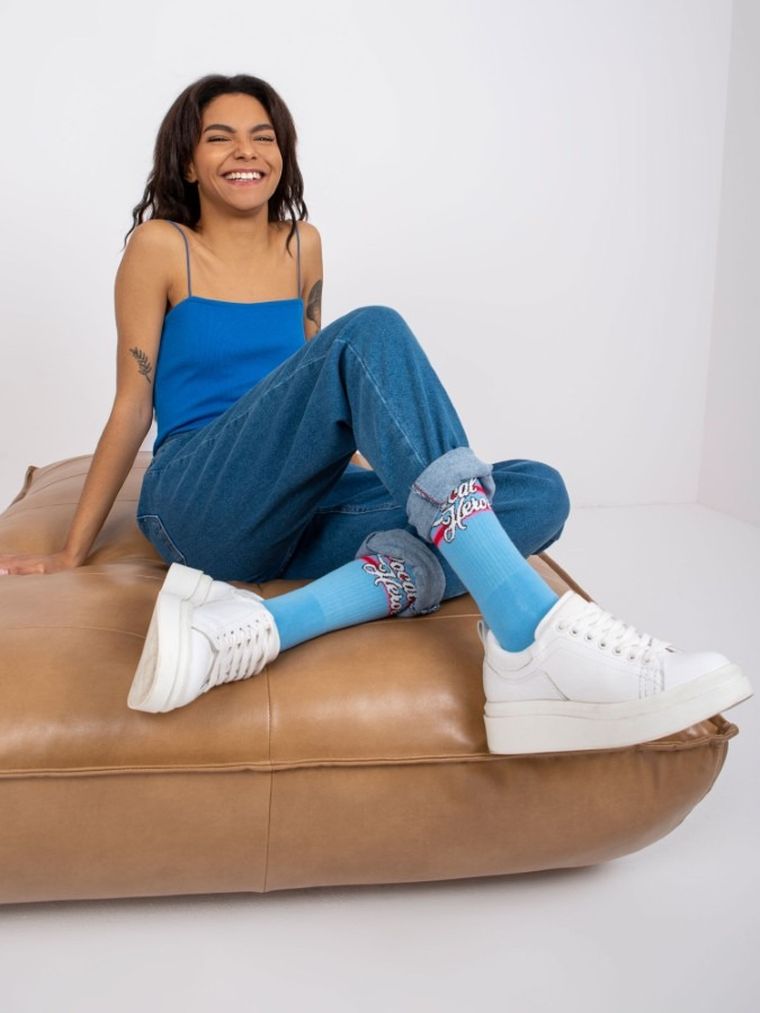 Spodnie jeansowe damskie, niebieskie, Moonart