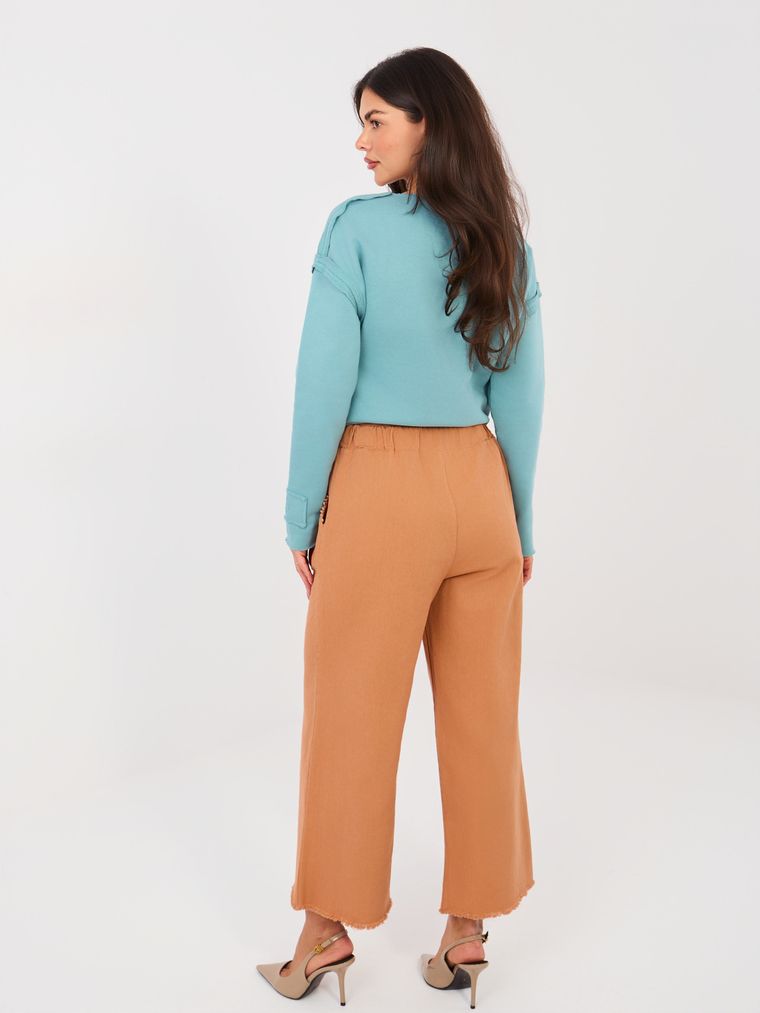 Spodnie jeansowe damskie, pomarańczowe, Italy Moda