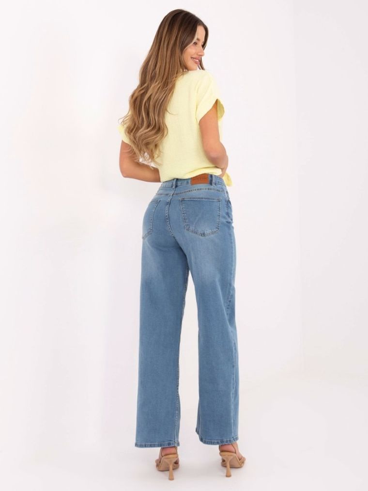 Spodnie jeansowe damskie, wide leg, niebieskie, Sublevel
