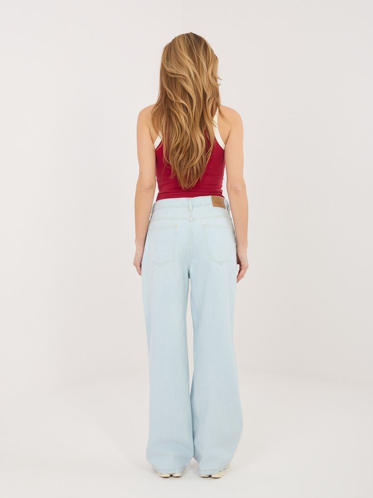 Spodnie jeansowe damskie, wide, niebieskie, Sublevel