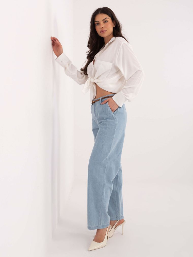 Spodnie jeansowe damskie, wide, niebieskie, Sublevel