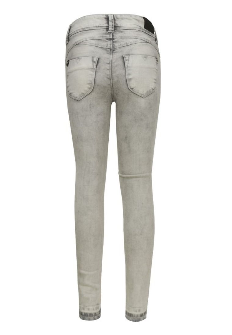 Spodnie jeansowe dziewczęce, skinny fit mid, szare, Lemmi