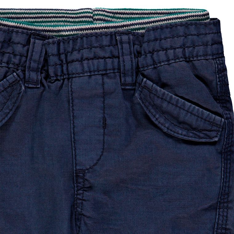 Spodnie materiałowe chłopięce, niebieskie, bojówki, Kanz