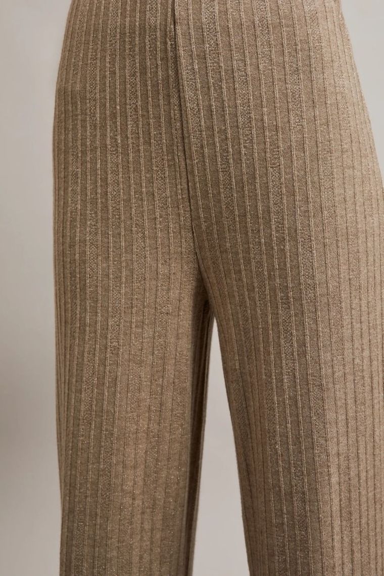 Spodnie materiałowe damskie, beżowe, Moodo