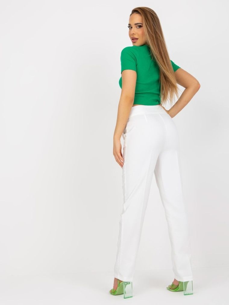 Spodnie materiałowe damskie, białe, Xsapienza