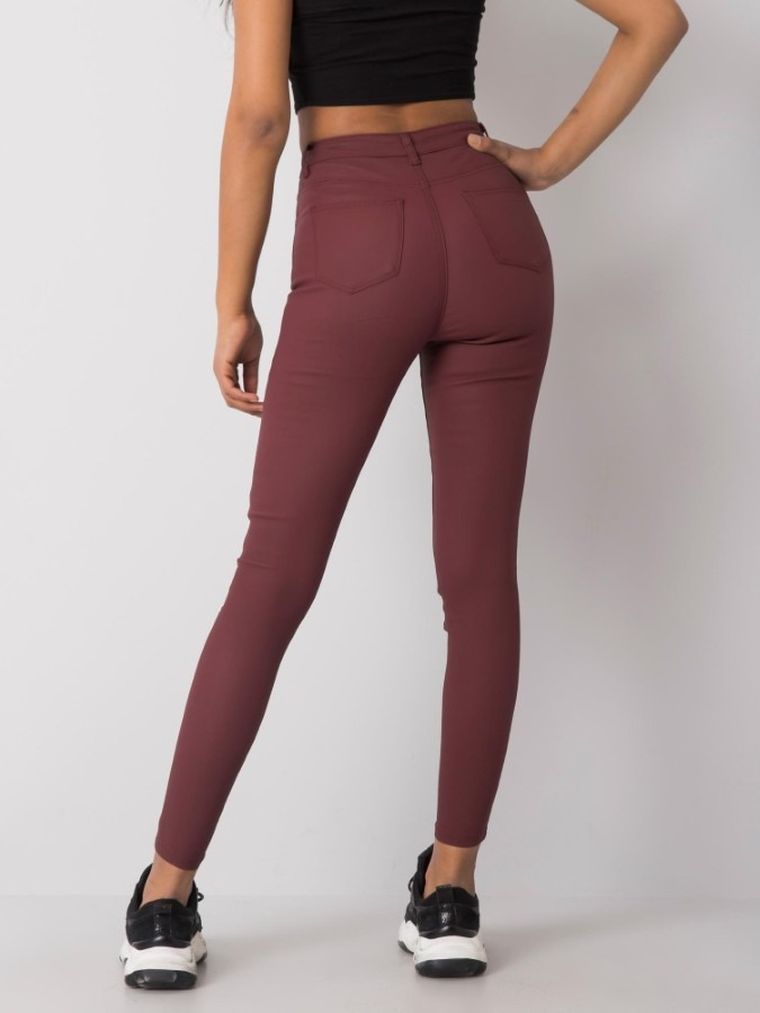 Spodnie materiałowe damskie, bordowe, Daysie