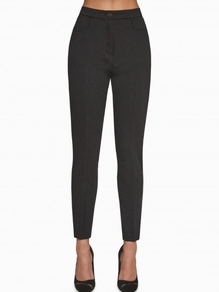 Spodnie materiałowe damskie, czarne, Bas Bleu