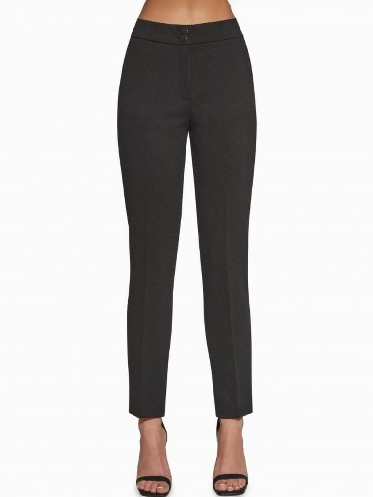 Spodnie materiałowe damskie, czarne, Bas Bleu