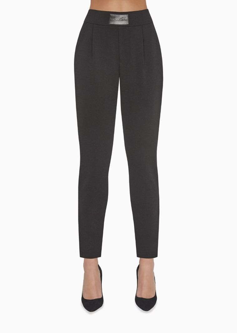 Spodnie materiałowe damskie, czarne, Kinsley, Bas Bleu