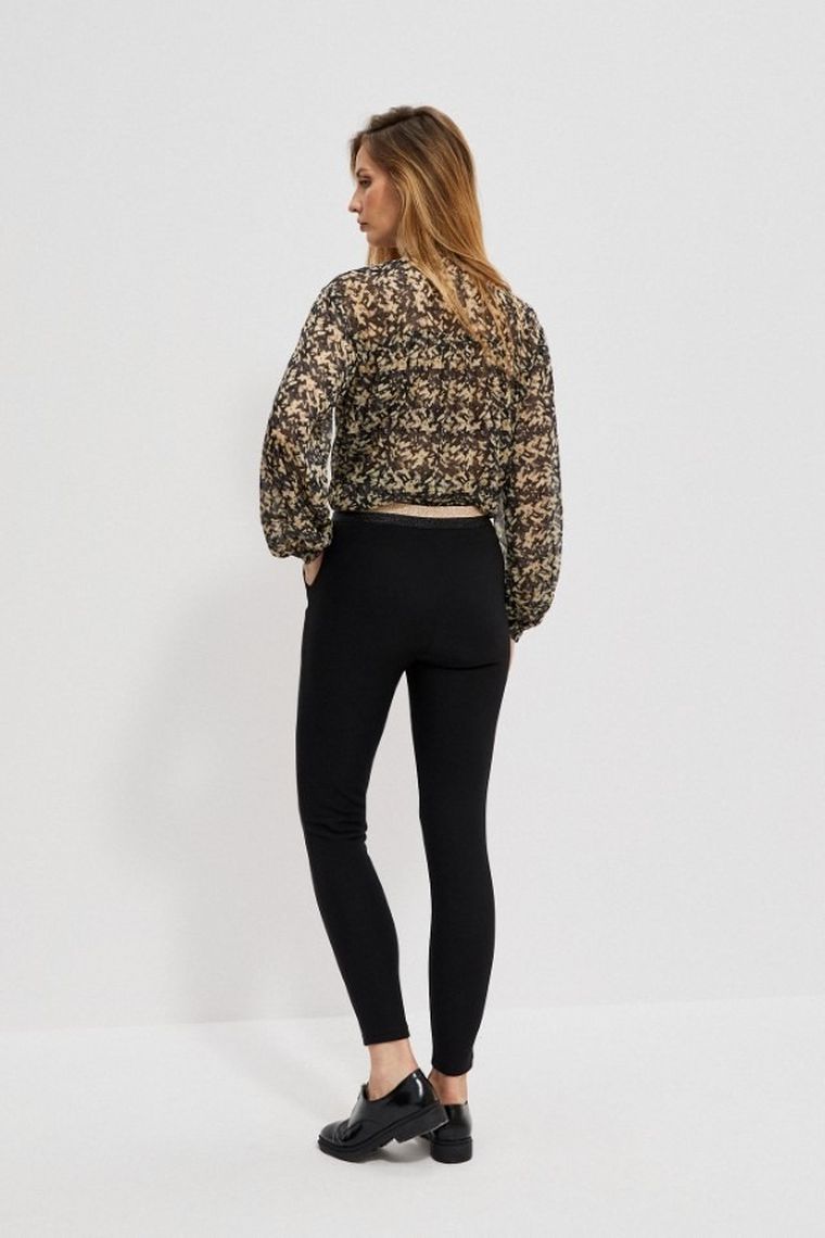 Spodnie materiałowe damskie, czarne, Moodo