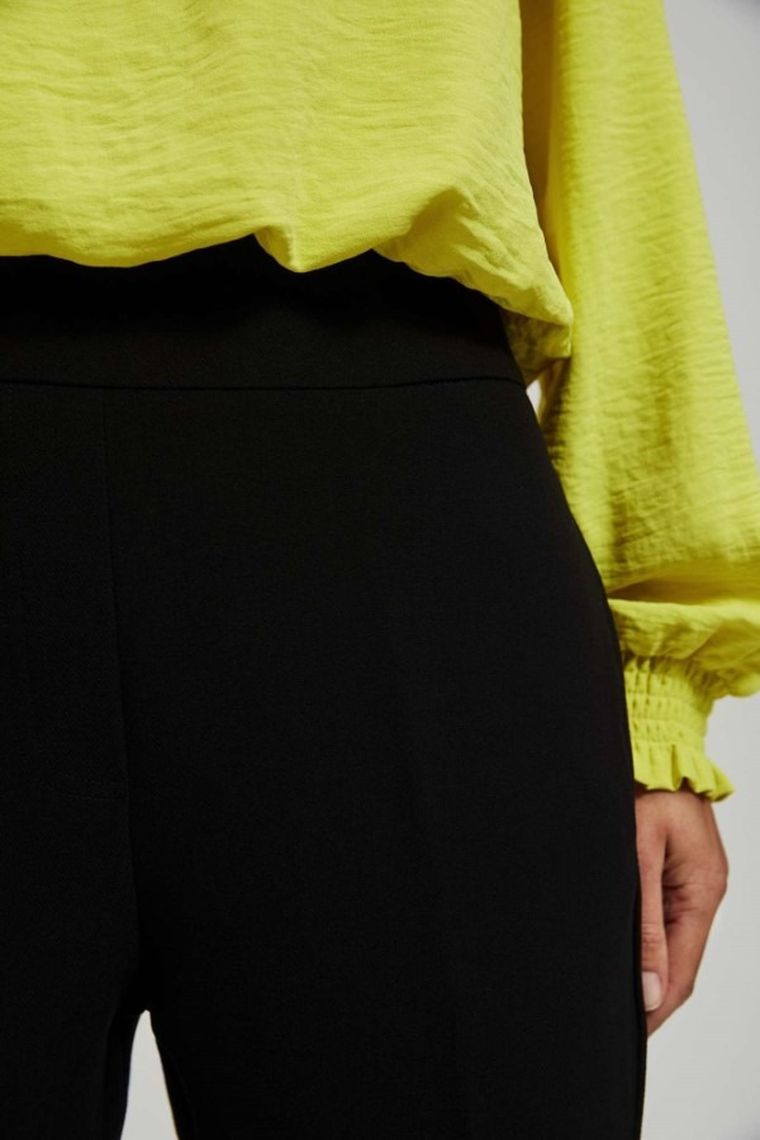 Spodnie materiałowe damskie, czarne, Moodo