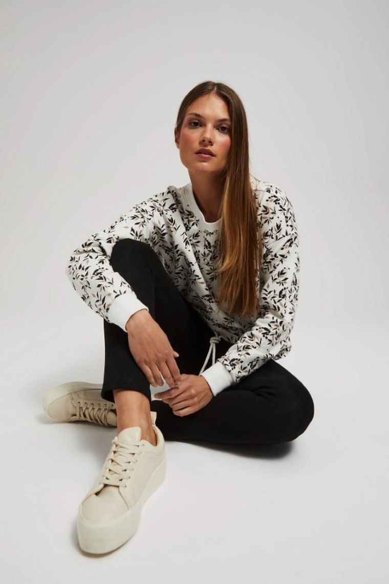 Spodnie materiałowe damskie, czarne, Moodo