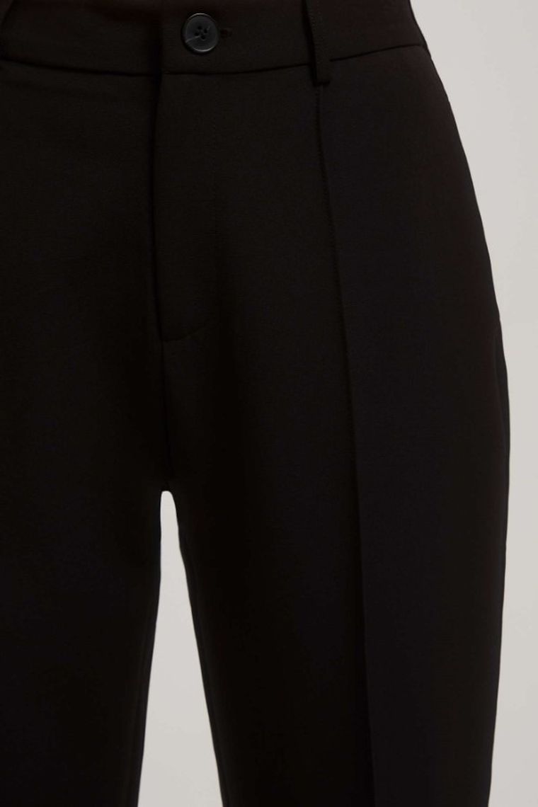 Spodnie materiałowe damskie, czarne, Moodo