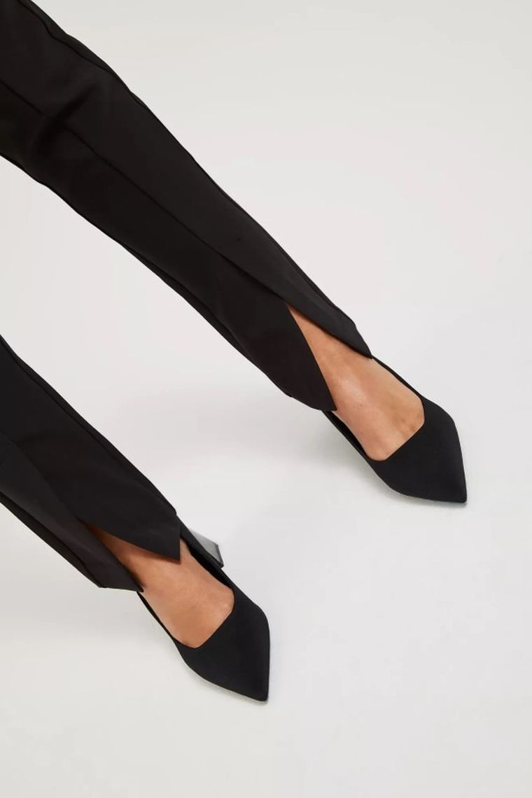 Spodnie materiałowe damskie, czarne, Moodo